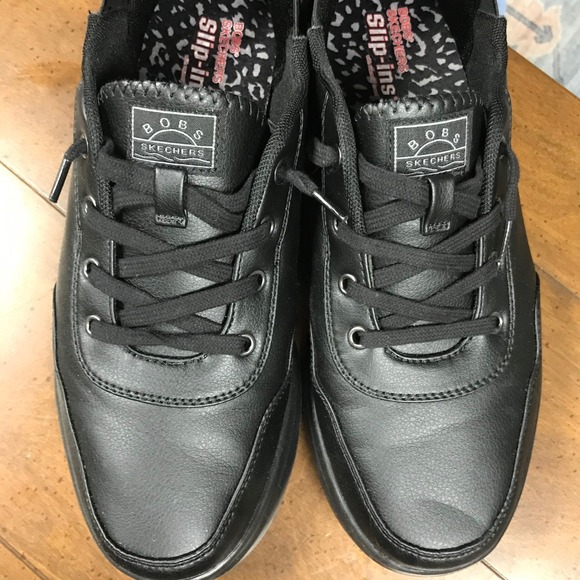 Skechers BOBS Hands Free Slip Ins Womens Black FaLeather Comfort Sneakers Sz 9 - Picture 7 of 9